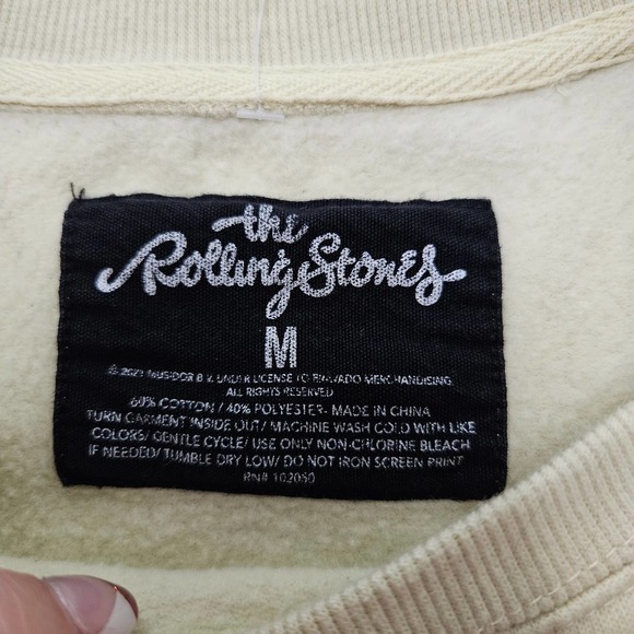 The Rolling Stones Women's Light Yellow Graphic Crewneck Sweatshirt.‎ Size M - Picture 8 of 8